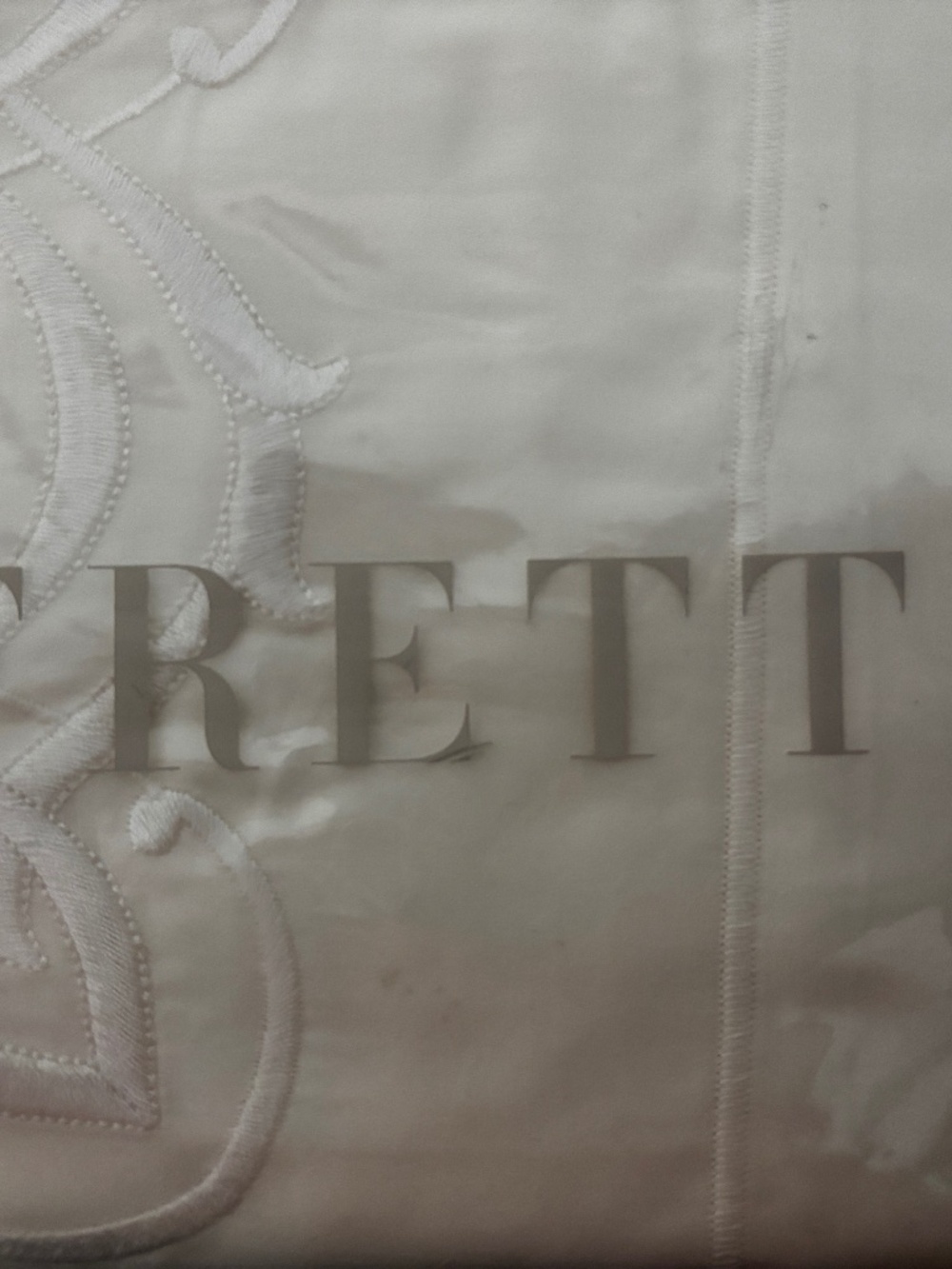 Beautiful frette embroidered pillow shams